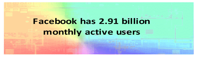 Facebook has 2.91 billion monthly active users